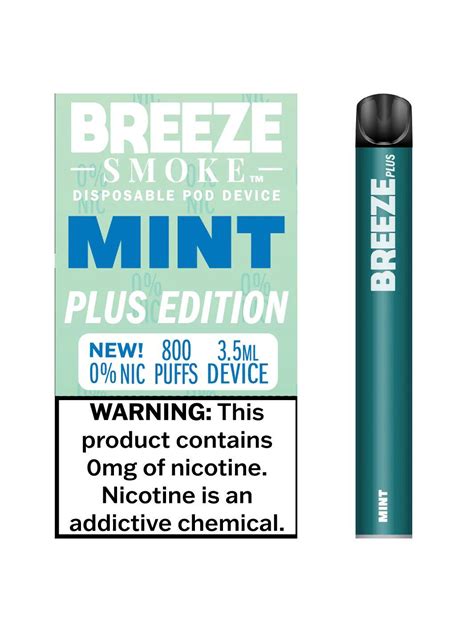 Breeze Plus Zero Nicotine Disposable Vape 800 Puffs 6 Pack