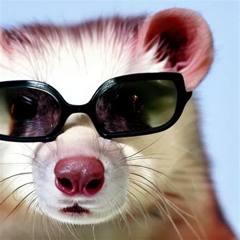 Ferret Wearing Pixelated Glasses Realistic 4 K Stable Diffusion