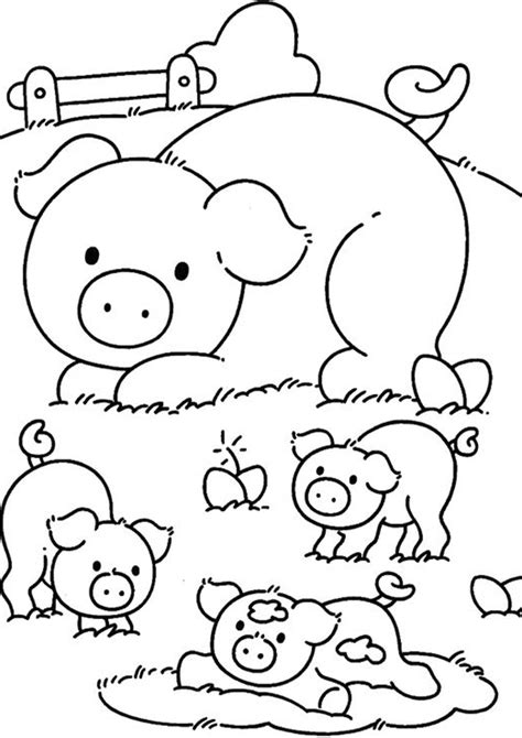 Simple Farm Animals Coloring Pages