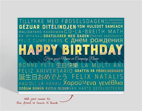 Multilingual Happy Birthday Card 1029351 The Gallery Collection