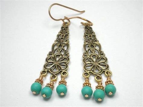 Turquoise Chandelier Earrings By Tina St John Jewelry Turquoise
