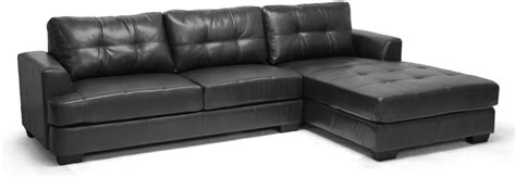 Baxton Studio Dobson Black Leather Modern Sectional Sofa