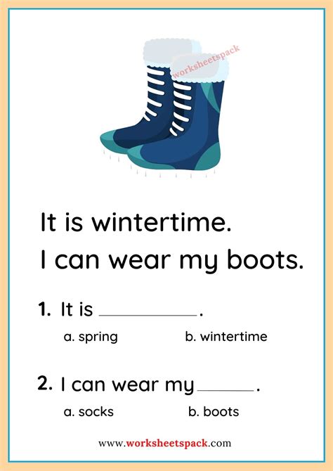 Winter Reading Comprehension Worksheets Passage About Winter