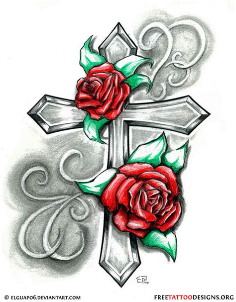 rose and cross tattoo meaning images