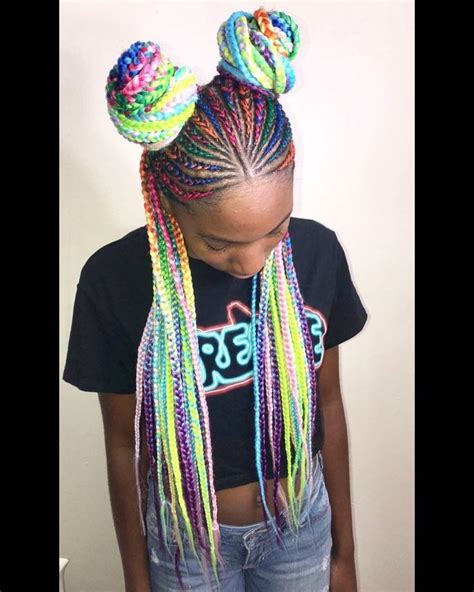 Rainbow Coloured Box Braids For Summer 2019 What Are Your Thoughts