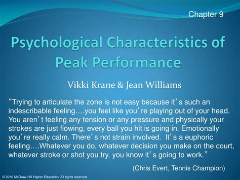 Ppt Psychological Characteristics Of Peak Performance Powerpoint