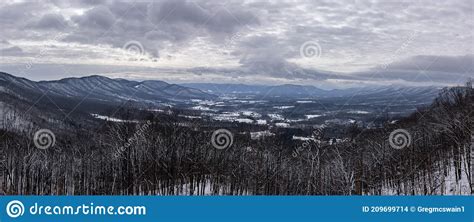 Winter Scene At Goose Creek Valley Overlook On The Blue Ridge Parkway