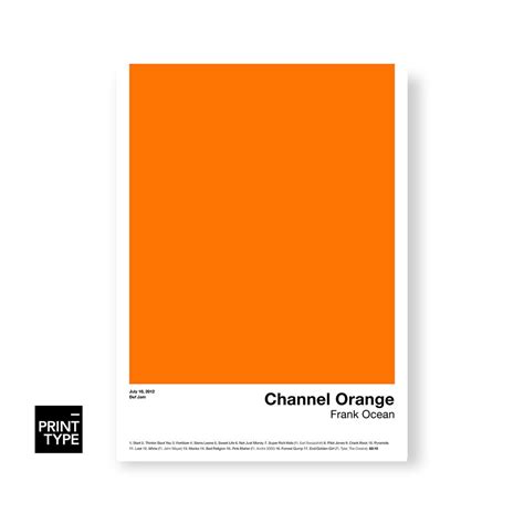 Frank Ocean Poster Channel Orange Album Cover Music Song Etsy