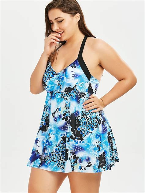 Plus Size Print Backless Strappy Skirted One Piece Swimsuit One Piece Swimsuit Cute One Piece