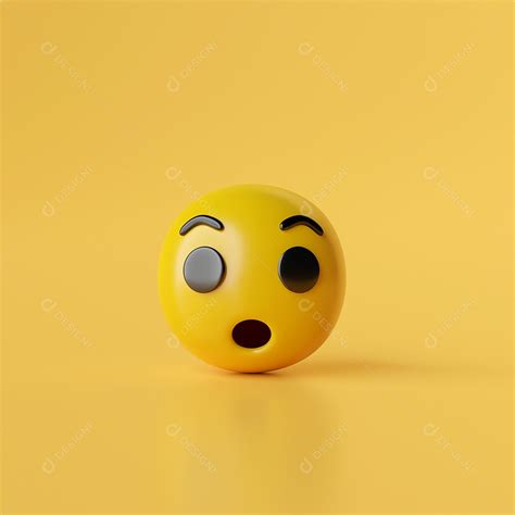 Uau Emoji ícones Em Fundo Amarelo Ilustração 3d Download Designi
