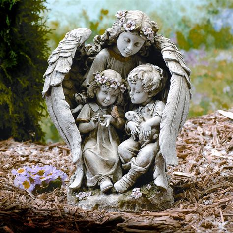 Roman Inc Angel With Children Statue Angel Garden Statues Angel