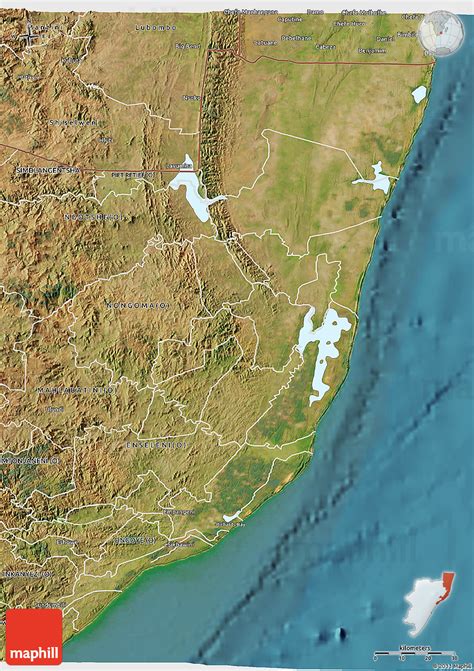 Satellite 3d Map Of Ubombo Kwazulu