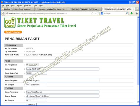 Skripsi Informatika Sistem Informasi Reservasi Pemesanan Tiket Dan Penjualan Tiket Travel