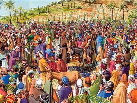 Free Visuals The Triumphant Entry Jesus Rides Into Jerusalem On A