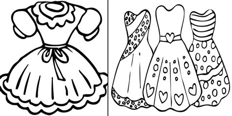 Desenho De Vestido Para Colorir Imagem E Molde E Para Imprimir