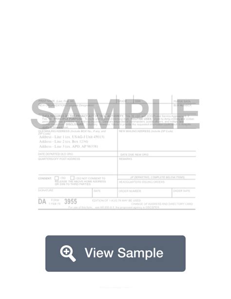 Fillable Da Form 3955 Pdf And Word Samples Formswift