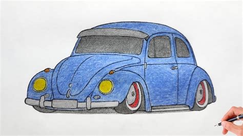 How To Draw A Volkswagen Beetle 1960 Drawing Car Coloring Vw Beetle
