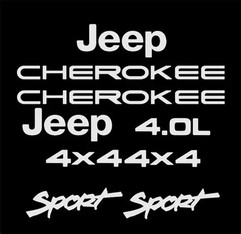 Kit Adesivo Resinado Jeep Cherokee Sport Preta Chkrs06