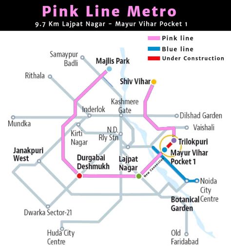 Delhi Metro Opens Pink Lineâ€ S Mayur Vihar Pocket 1 To Lajpat Nagar Route