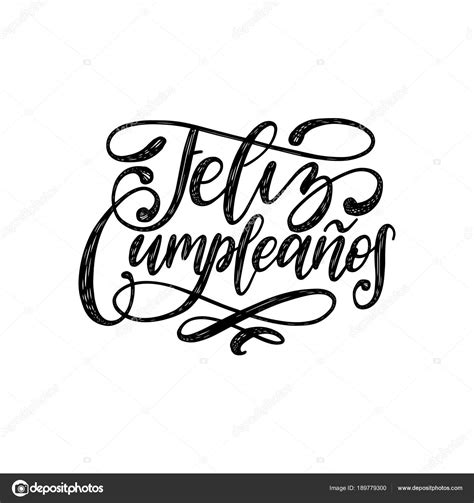 Feliz Cumpleanos Happy Birthday Translated Spanish Stock Vector