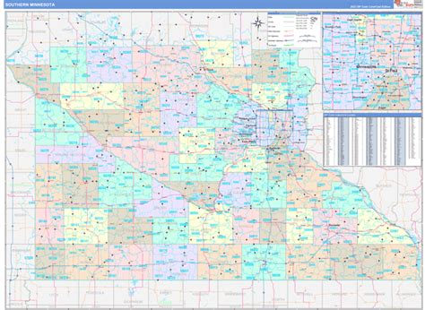 Minnesota Southern Wall Map Premium Style By Marketmaps Vrogue