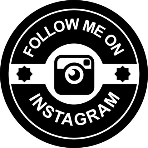 Follow Me On Instagram Retro Badge Icons Free Download