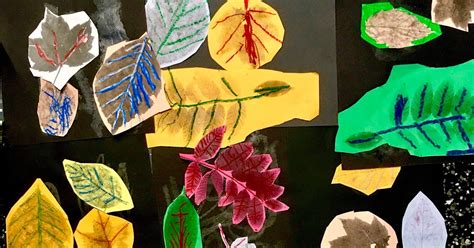 Fayston Elementary Art Kindergarten Leaf And Nature Collages