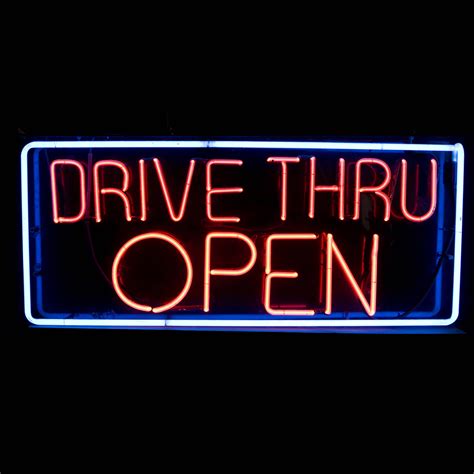 Drive Thru Open Neon Sign Air Designs