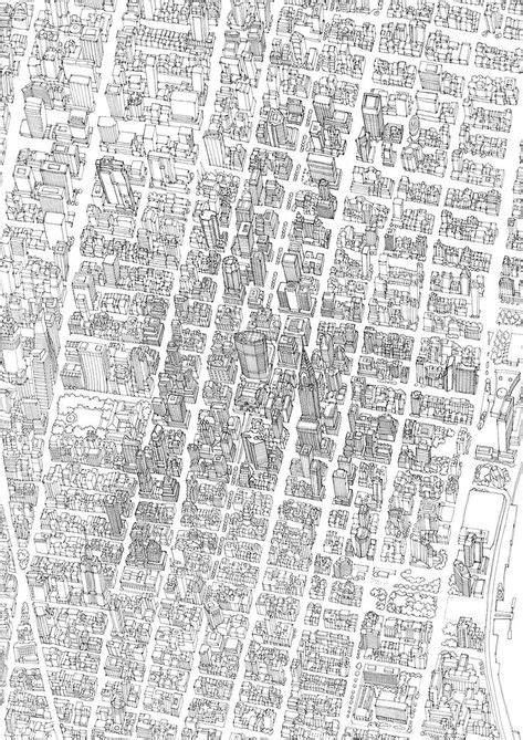 Birds Eye View Map Of Manhattan For Gcp Annual Report Abi Daker 2013