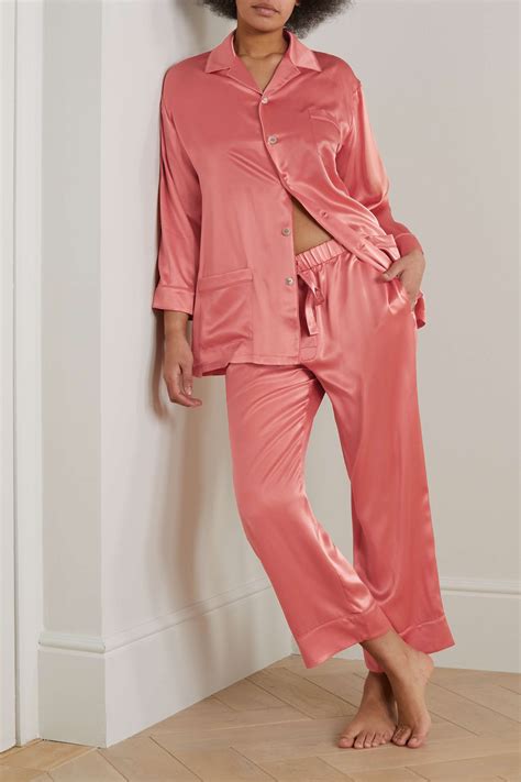 Olivia Von Halle Fifi Silk Satin Pajama Set Net A Porter