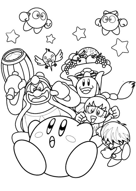 Kirby Jugando Al Yoyo Para Colorear Imprimir E Dibujar Dibujos