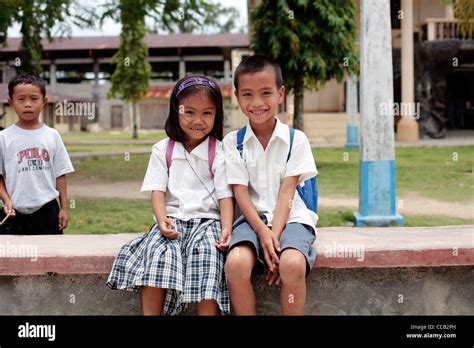 Filipino Children Playing In School
