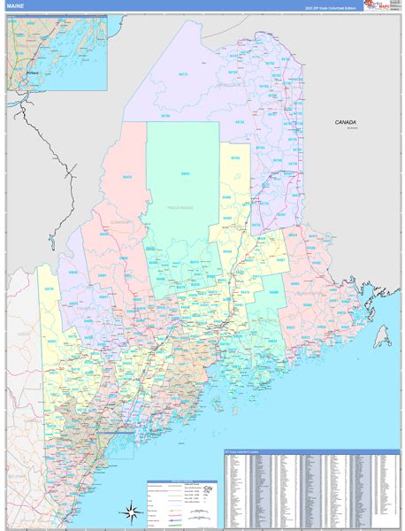 Maine Wall Map By Geonova Mapsales