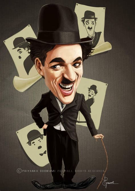 A Beautifully Rendered Caricature Of Charlie Chaplin By Priyanka