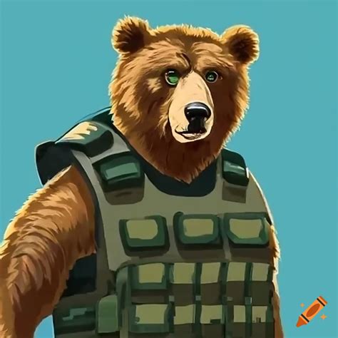 Funny brown bear waving on Craiyon