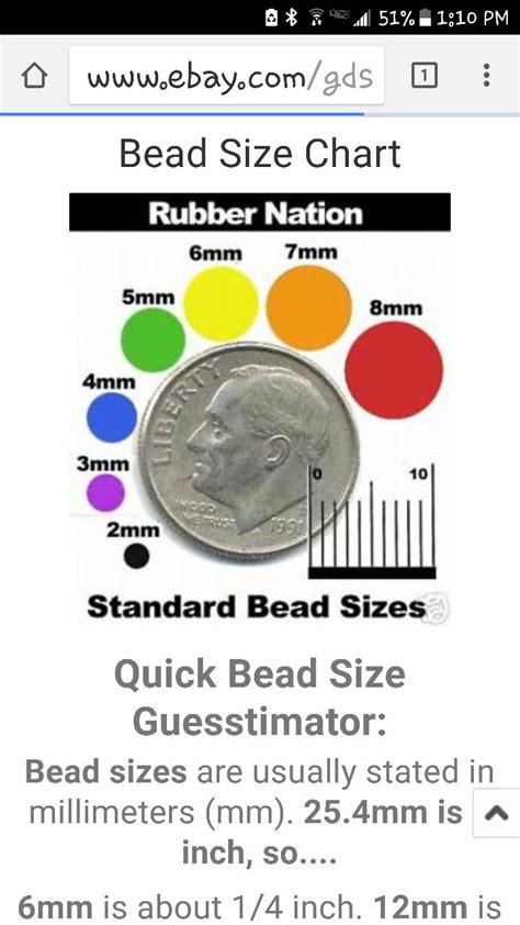 Bead Size Chart Printable