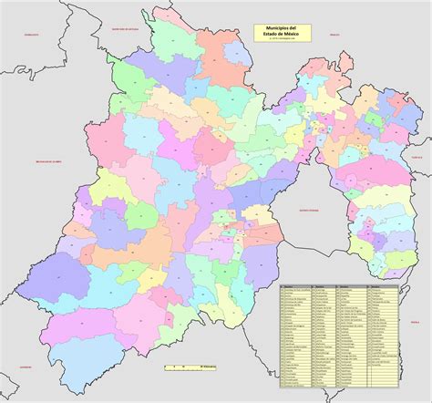 Mapa Del Estado De Mexico Con Sus Municipios Descargar E Imprimir Mapas Images