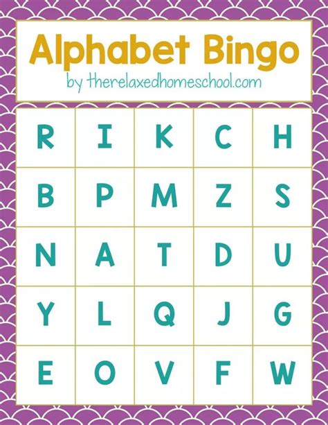 Free Printable Alphabet Letters Bingo Game Download Here Best Of