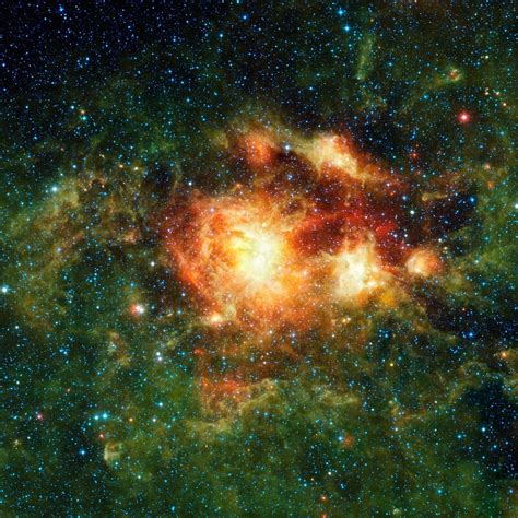 Ngc 3603 Stellar Storm Of Infrared Light Interstellar Cloud Of Dust
