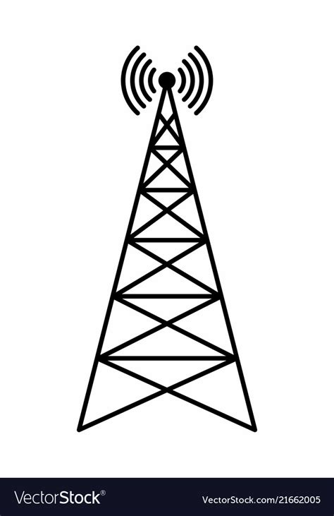 Communication Tower Royalty Free Vector Image Vectorstock