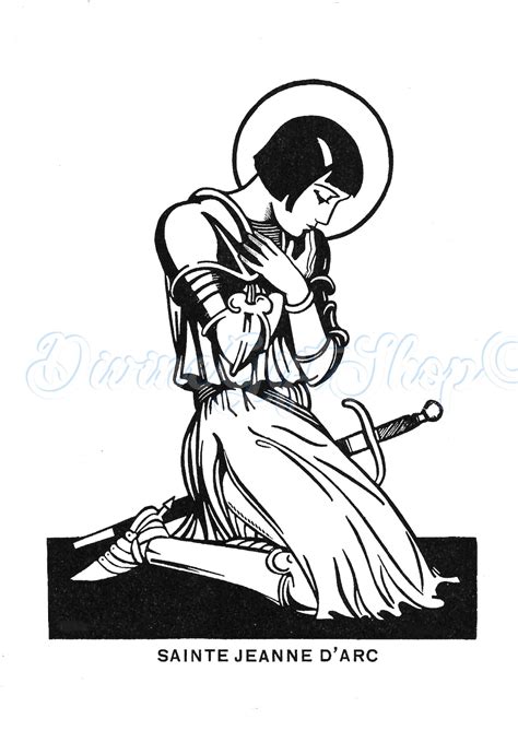 St Joan Of Arc Icon Print Beautiful Art Deco Of The Saint At Etsy