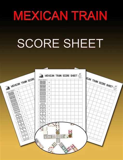 Mexican Train Score Sheet Chicken Foot And Mexican Train Dominoes