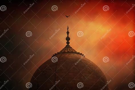 Part Of Roof Top Of Taj Mahal Stock Image Image Of Minaret