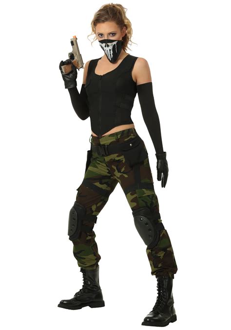 Army Fancy Dress Costume Womens Ladies Armed Forces Military Costume