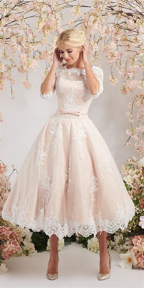 Buy Tea Length Ivory Wedding Dress In Stock