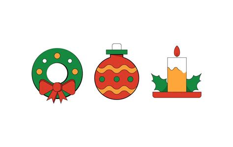 Christmas Icons Set Vector For Free