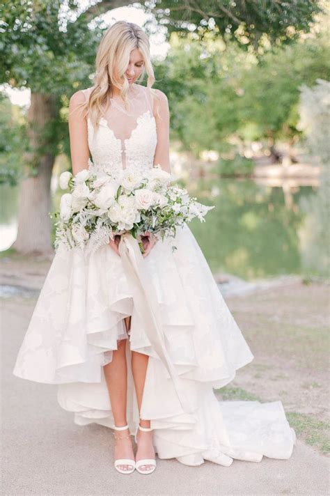 Short Elopement Dress High Low Wedding Dress For Elopement Wedding