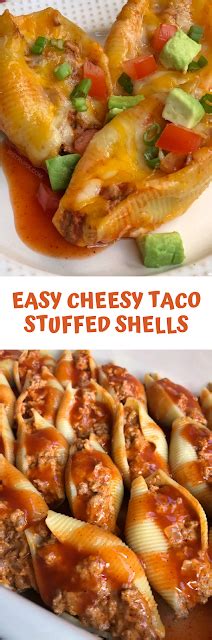 Easy Cheesy Taco Stuffed Shells Delish Kitchen