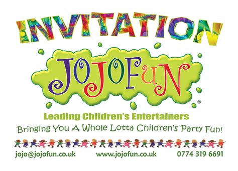 Invitations Jojofun London Kids Party Entertainers
