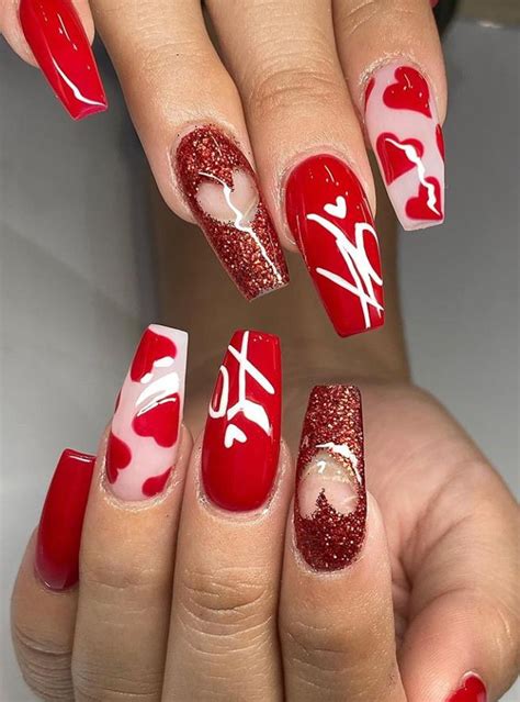 24 Hot Acrylic Pink Coffin Nails Design For Valentines Nails Latest